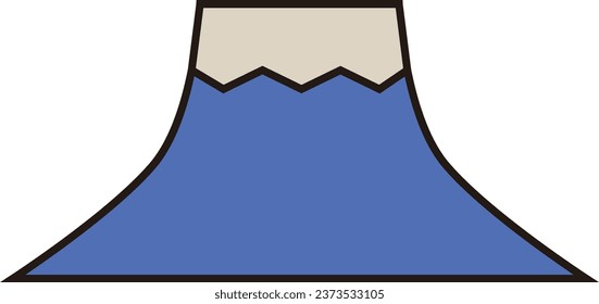 Fuji, el pico más alto de Japón, con colores y contorno