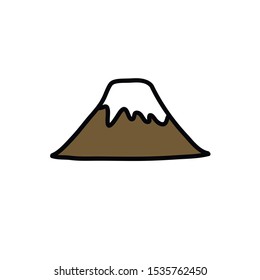 fuji mountain doodle icon, vector illustration