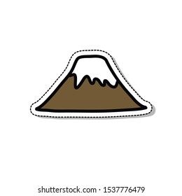 fuji mountain doodle icon, vector illustration