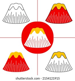 Fuji-Berg im flachen Design-Stil