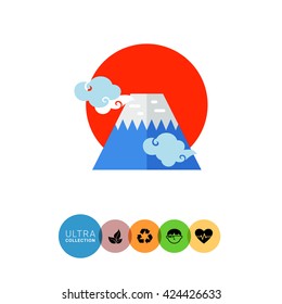 Fuji mountain flat icon