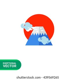 Fuji mountain flat icon