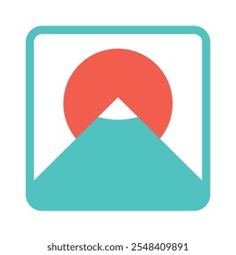 Fuji mountain icons, minimalist vector illustration and transparent graphic element. Isolated on white background.