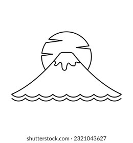 Fuji mountain. isolated on white background. vector illustration