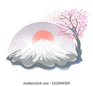 Fuji Mountain - Japan. Eps 10