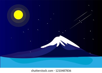 富士山夜景空stock Illustrations Images Vectors Shutterstock