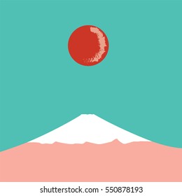 fuji mountain landscape graphic vector