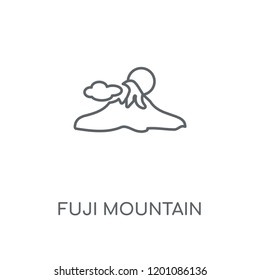 Fuji mountain linear icon. Fuji mountain concept stroke symbol design. Thin graphic elements vector illustration, outline pattern on a white background, eps 10.