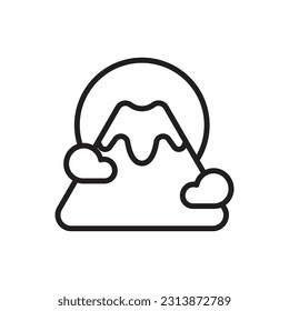 Fuji Mountain Outline Icon Vector Illustration