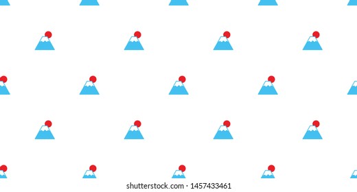 Fuji mountain seamless pattern vector Japan snow mountain scarf isolated tile background repeat wallpaper doodle illustration design
