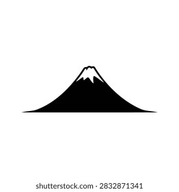 Fuji mountain silhouette icon vector flat design.