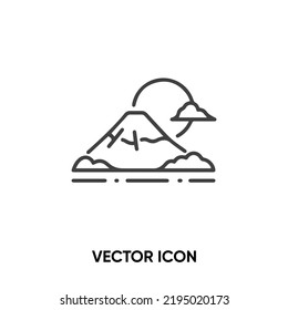 Icono vector de montaña Fuji. Ilustración vectorial plana moderna y simple para sitio web o aplicación móvil.Símbolo de montaña, ilustración del logo. Gráficos vectoriales perfectos para píxeles