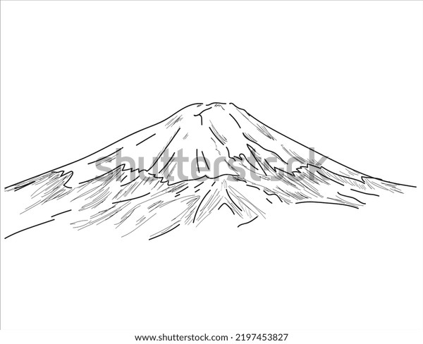 Fuji Mountain Vector Illustration Hand Drawing Stock Vector (Royalty ...