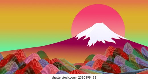 Fuji New Year Sunrise Background