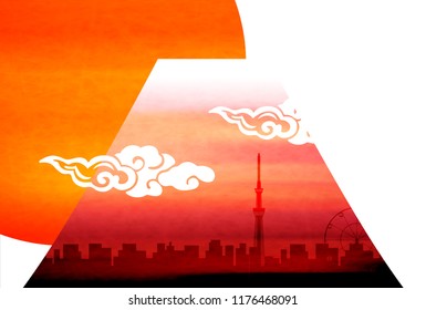 Fuji New Year's card Japan icon