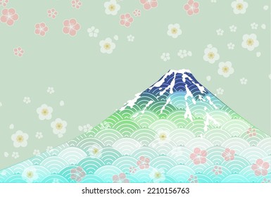 Fuji New Year's card Japanese pattern background