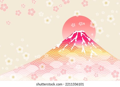 Fuji New Year's card Japanese pattern background