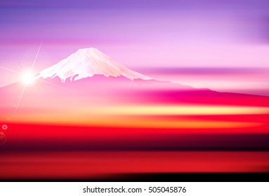 Fuji New Year's card landscape background