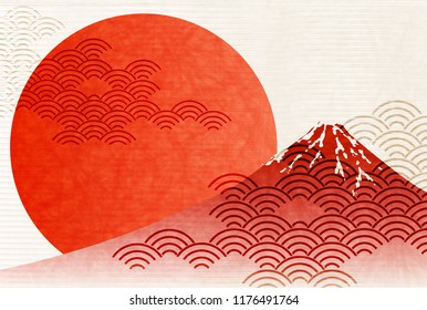 Fuji New Year's cards Japanese paper background - Shutterstock ID 1176491764