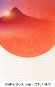 Fuji New Year's cards Japanese paper background