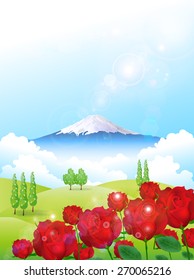 Fuji rose background