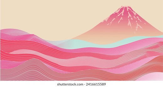 Fuji Sakura Japanese Pattern Background