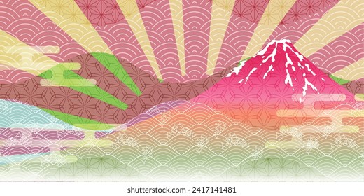 Fuji Sakura Japanese Pattern Background