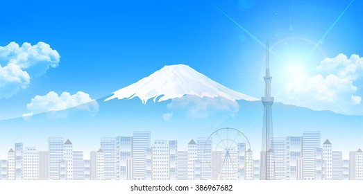 Fuji sky urban background