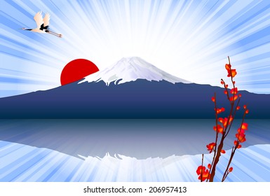  Fuji sunrise background