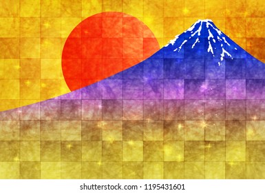 Fuji sunrise greeting card background