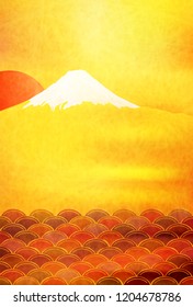 Fuji sunrise greeting card background