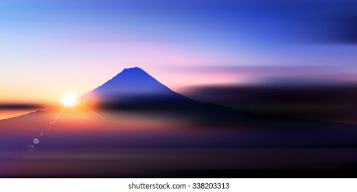 Fuji sunrise landscape background