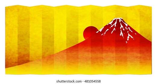 Fuji sunrise New Year's card icon