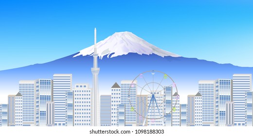 Fuji Tokyo scenery background