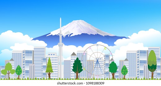 Fuji Tokyo scenery background