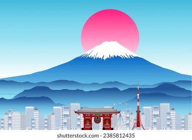 Fuji Tokyo Sunrise Building Background