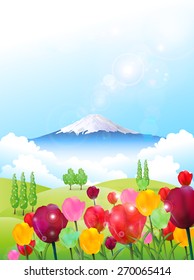 Fuji tulip background