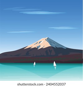 Fuji-Vulkan in Japan Reiseplakat