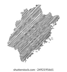 Fujian China Provinces Thread Map Line Vektorillustration