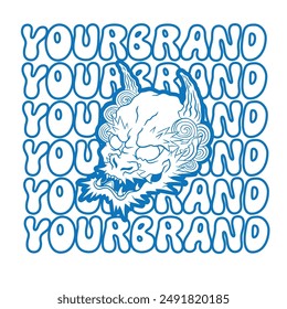 Fujin, wind god of Japan, Vector Illustration,Japanese Tattoo