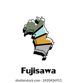 Fujisawa map. Blank vector map of the Country. Borders of Japan for your infographic. Vector illustration. design template