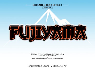 Plantilla de efecto de texto editable en 3D de Fujiyama