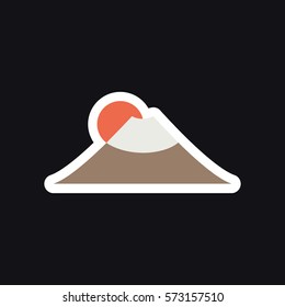 Fujiyama icon, sticker. vector illustration