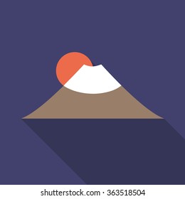 Fujiyama icon. vector illustration