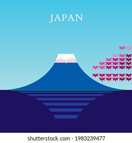 Ilustración de la montaña Fujiyama. Vector de diseño de forma simple. Japón es un destino turístico emblemático.