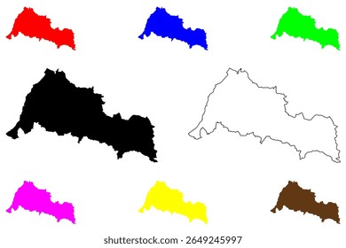 Cidade de Fukui (Japão, Nihon-koku ou Nippon-koku, região de Chubu) mapa ilustração vetorial, esboço de rabisco Mapa de Fukui-shi