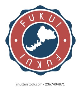 Fukui, Japan Badge Map Vector Seal Vector Sign. National Symbol Country Stamp Design Icon Label. 