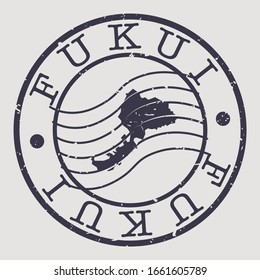 Fukui, Japan Stamp Postal. A Map Silhouette Seal. Passport Round Design. Vector Icon Design Retro Travel.