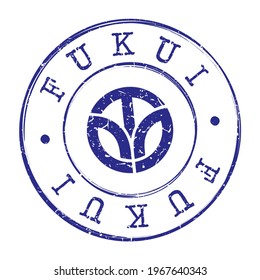 Fukui, Japan Stamp Postal. Silhouette Seal. Flag Passport Round Design. Vector Icon. Design Retro Travel. National Symbol.