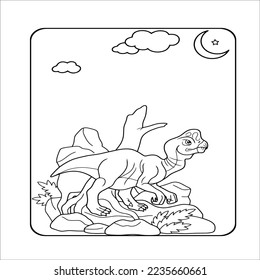 Fukuiraptor Dinosaur Coloring Page Illustration